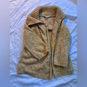 Laura Ashley Chunky Knit Wool Cardigan Sweater with Shawl Collar